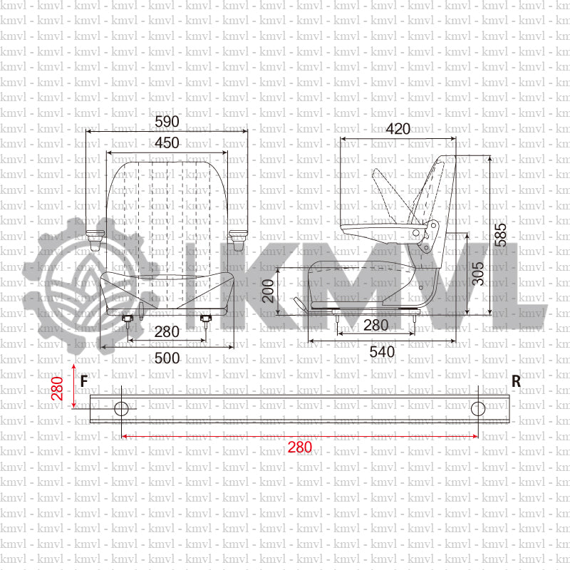 OPERATOR SEAT / OST0066A - Grader / Bull Dozer / Wheel Roller etc.