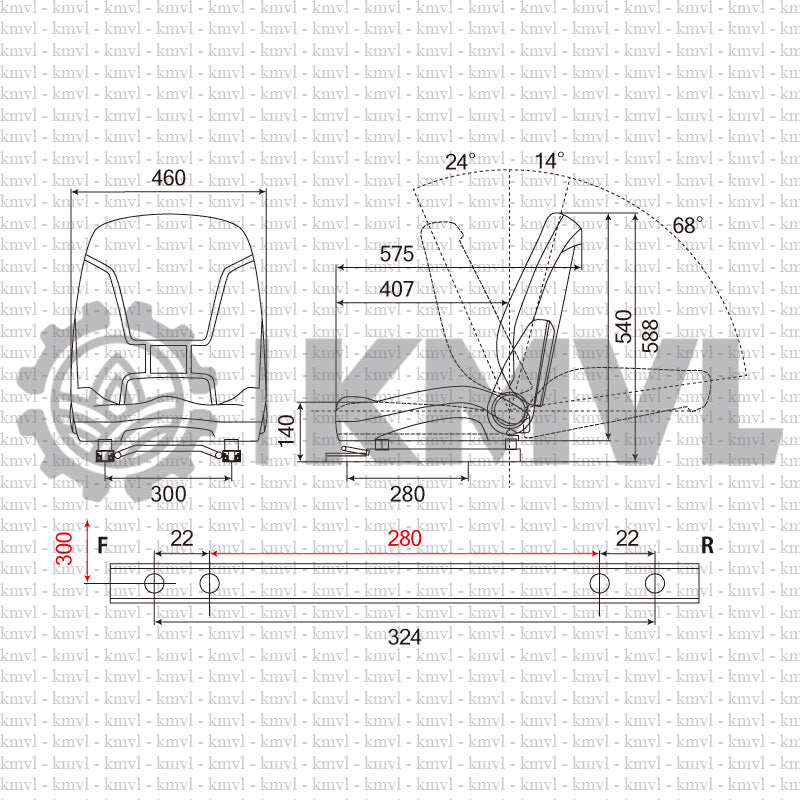 OPERATOR SEAT / OST1071K - Mini-Excavator for 3t ~ 5t