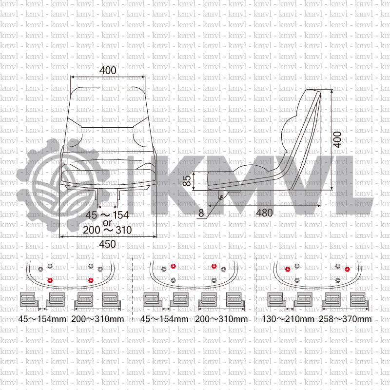 OPERATOR SEAT / OST1090KWB - Mini-Excavator / Tractor / Forklift etc.